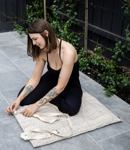 Organic Meditation Cushion – Rustic Elegance ,Hand Crafted & ArtisanMade