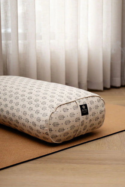 Oval Yoga Bolster – Floral Grace, Handcrafted & Artisan-Made
