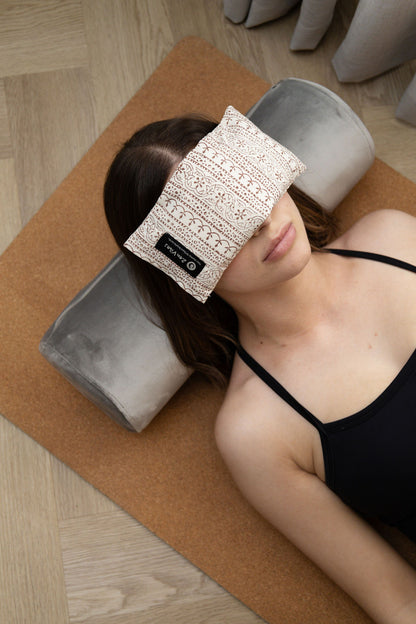 Cotton Eye Pillow - Rustic Elegance ,Hand Crafted & ArtisanMade - Lavender & Flaxseed Filling