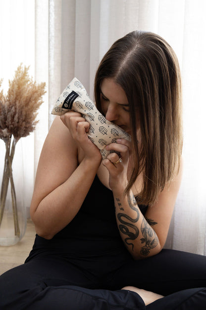 Cotton Eye Pillow-Floral Grace ,Hand Crafted & ArtisanMade - Lavender & Flaxseed Fill