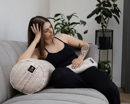 Cotton Heat Pillow – Rustic Elegance, Handcrafted & Artisan-Made – Lavender & Flaxseed Fill