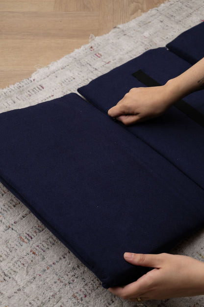Acupressure Mat – 3-Piece Modular, Cotton & Coconut Fiber - Midnight Blue