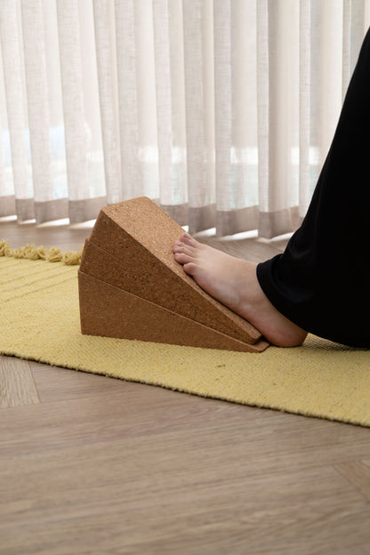 3 Piece Squat Wedge Adjustable Cork Incline Board -for Mobility, Stretching & Strength Training