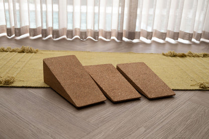 3 Piece Squat Wedge Adjustable Cork Incline Board -for Mobility, Stretching & Strength Training