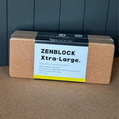 Zenvibes Xtra-Large Cork Yoga Block -35cm(L) x 15cm (W) x 10cm(Thick) - Zenvibes