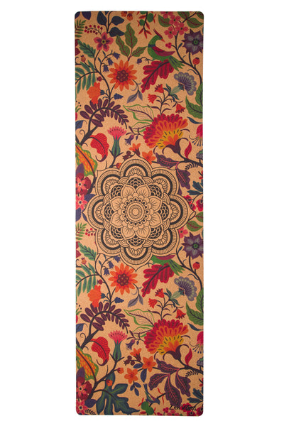 Premium Cork Yoga Mat with Rubber Back | Ornamental Mandala | 4.5 mm - Zenvibes