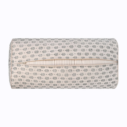 Oval Yoga Bolster – Floral Grace, Handcrafted & Artisan-Made