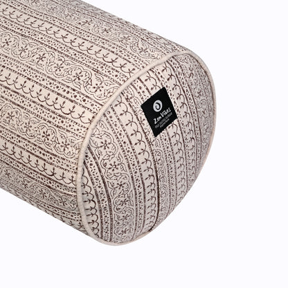 Round Yoga Bolster – Rustic Elegance, Handcrafted & Artisan-Made