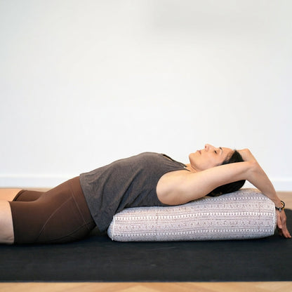 Cylindrical Yoga Bolster – Rustic Elegance, Handcrafted & Artisan-Made