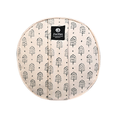 Round Yoga Bolster – Floral Grace, Handcrafted & Artisan-Made
