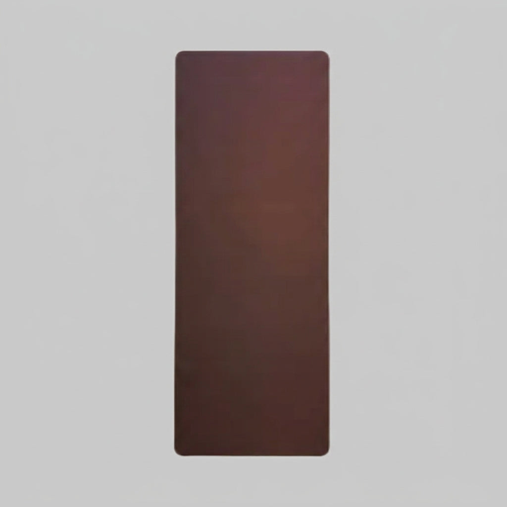 Mahogany waterproof vegan leather yoga mat, 183 x 68cm, laid flat