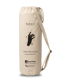 Zenvibes Yoga Mat Bag – Beige Cotton Canvas | Trust the Process