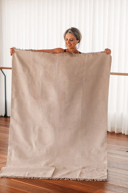 XXL Extra Large Organic Cotton Handcrafted Rug – Raw Oatmeal