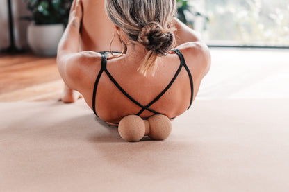100% Natural Cork Massage Kit- Cork Ball, Peanut & Mini Roller for Muscle Recovery