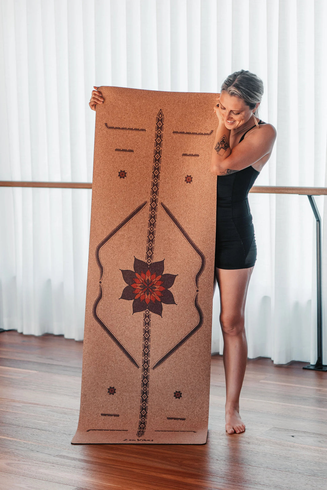 Comfort Cork Yoga Mat 5mm - Align & Bloom (New Pebble Cork Texture)
