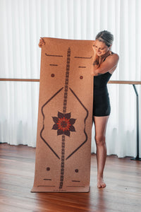 Comfort Cork Yoga Mat 5mm - Align & Bloom (New Pebble Cork Texture)