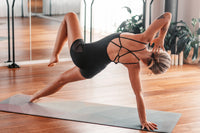 Travel 2mm Cork Yoga Mat - Polygon Abstract