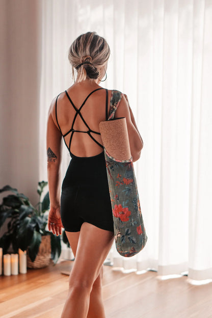 The Velvet Forest Yoga Mat Bag- Moss Green