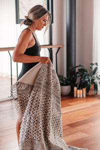 XXL Organic Cotton Handmade Block Print Rug– Graphite Grove