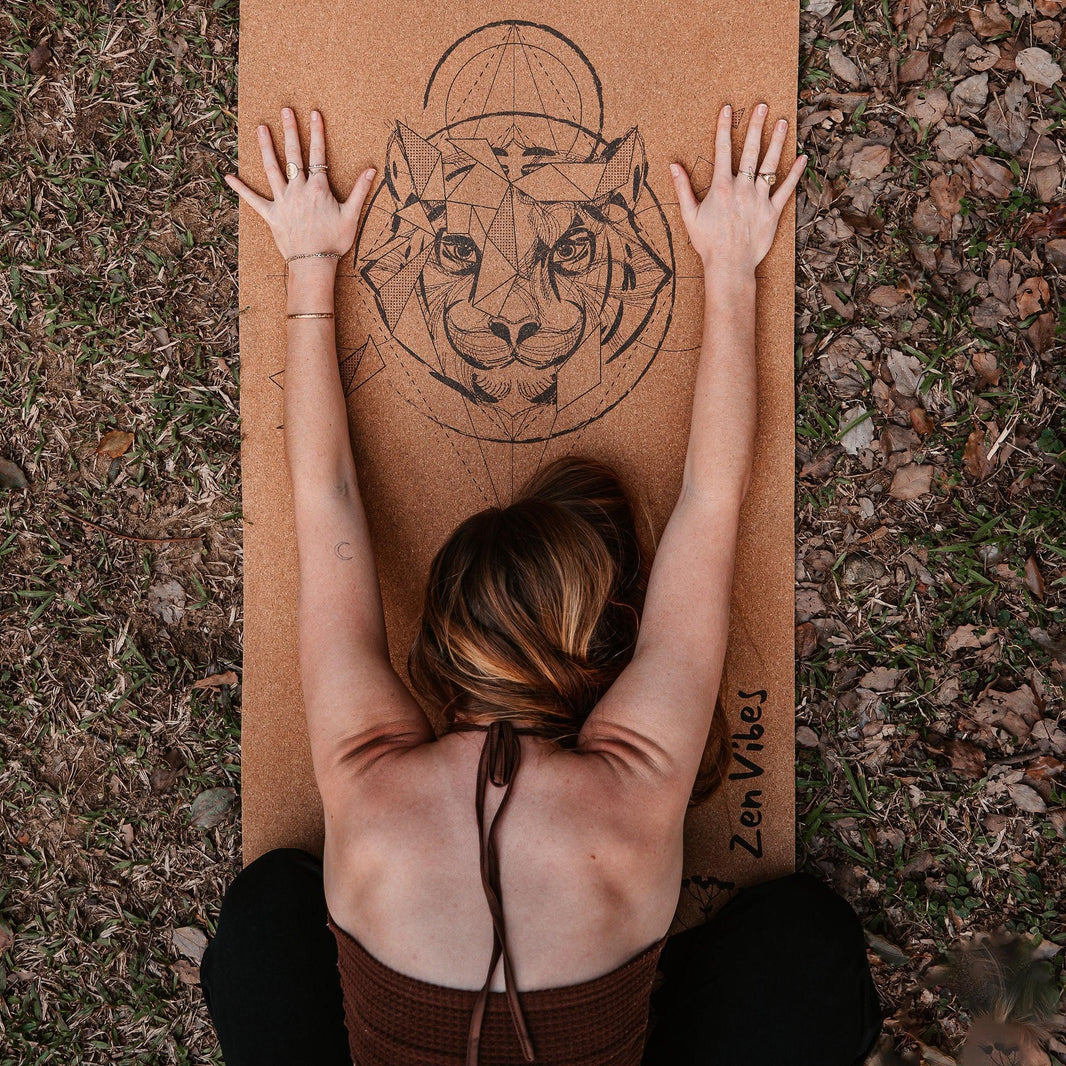 Comfort Cork Yoga Mat 5mm - Fearless Tiger