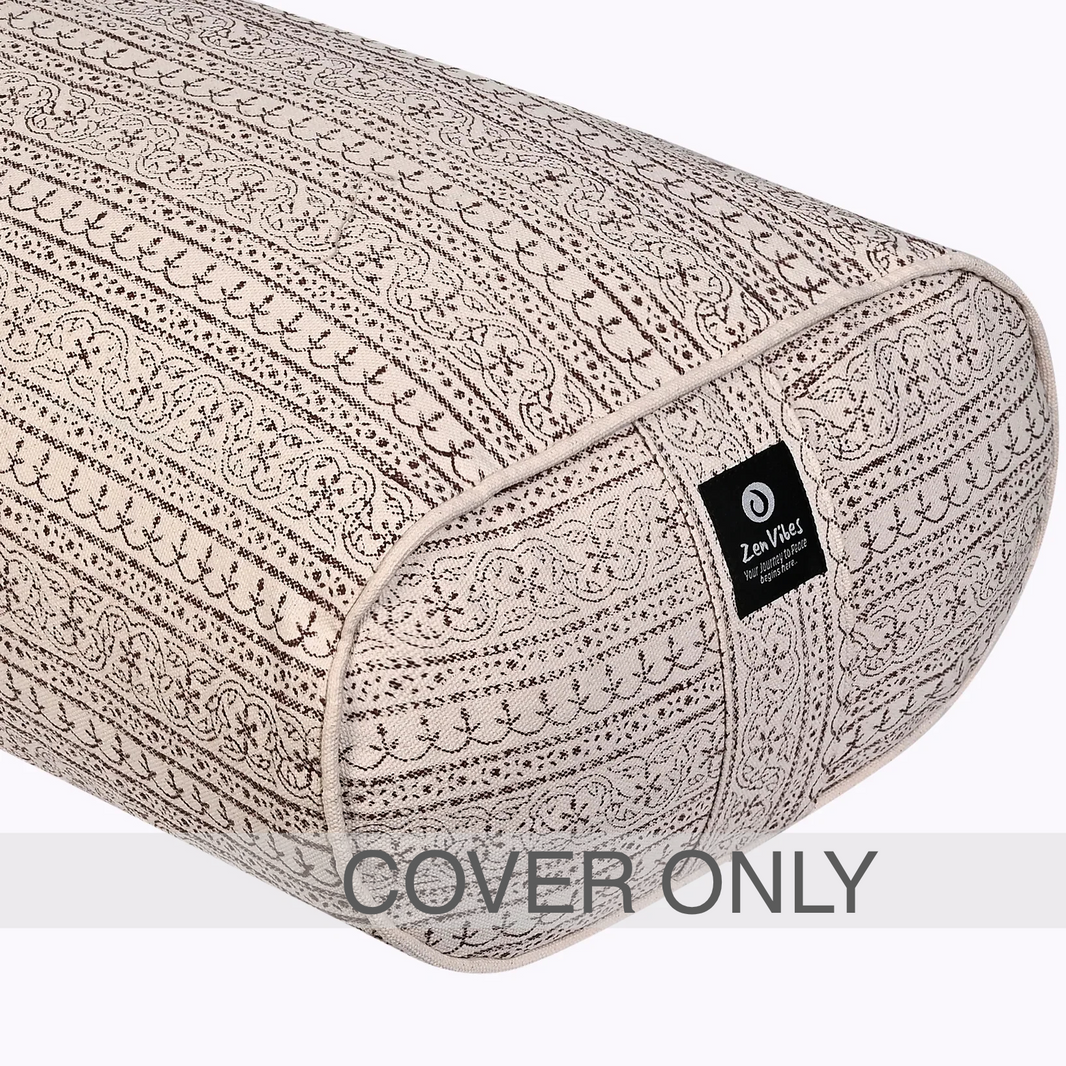 Oval Yoga Bolster – Rustic Elegance,Handcrafted & Artisan-Made -Cover Only