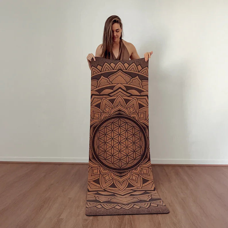 Extra-Thick Cork Yoga Mat 7mm - Peaceful Balance - Zenvibes