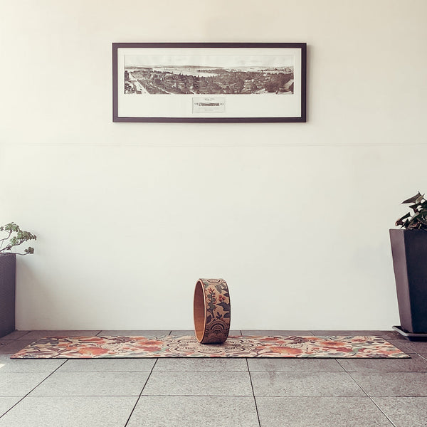 Travel Cork Yoga Mat with Rubber Back | Ornamental Mandala | 2mm