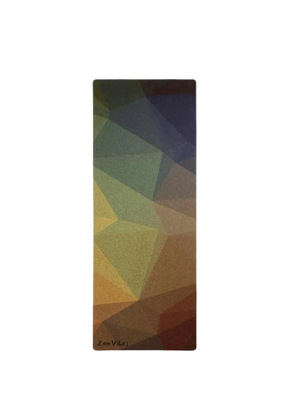 Travel 2mm Cork Yoga Mat - Polygon Abstract