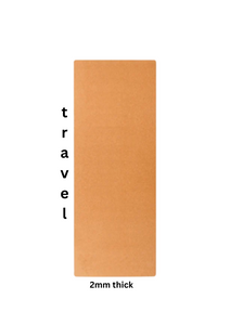 Travel Cork Yoga Mat with Rubber Back | Plain | 2 mm