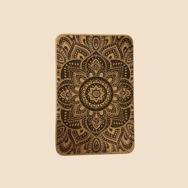 100% Natural Cork Printed Block | Mandala - Black - Zenvibes