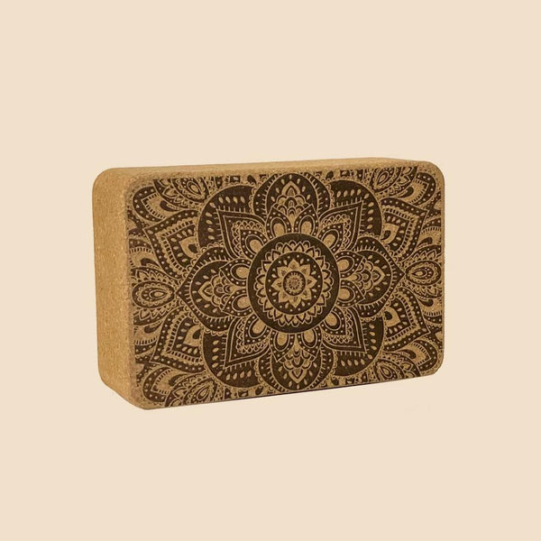 100% Natural Cork Printed Block | Mandala - Black - Zenvibes