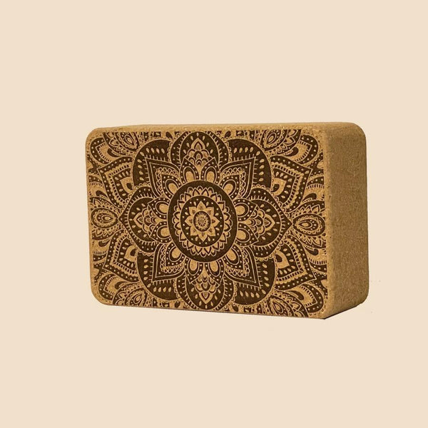 100% Natural Cork Printed Block | Mandala - Black - Zenvibes