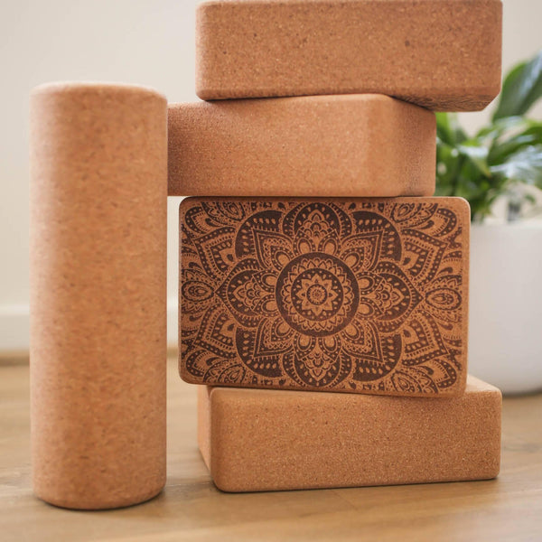 100% Natural Cork Printed Block | Mandala - Black - Zenvibes