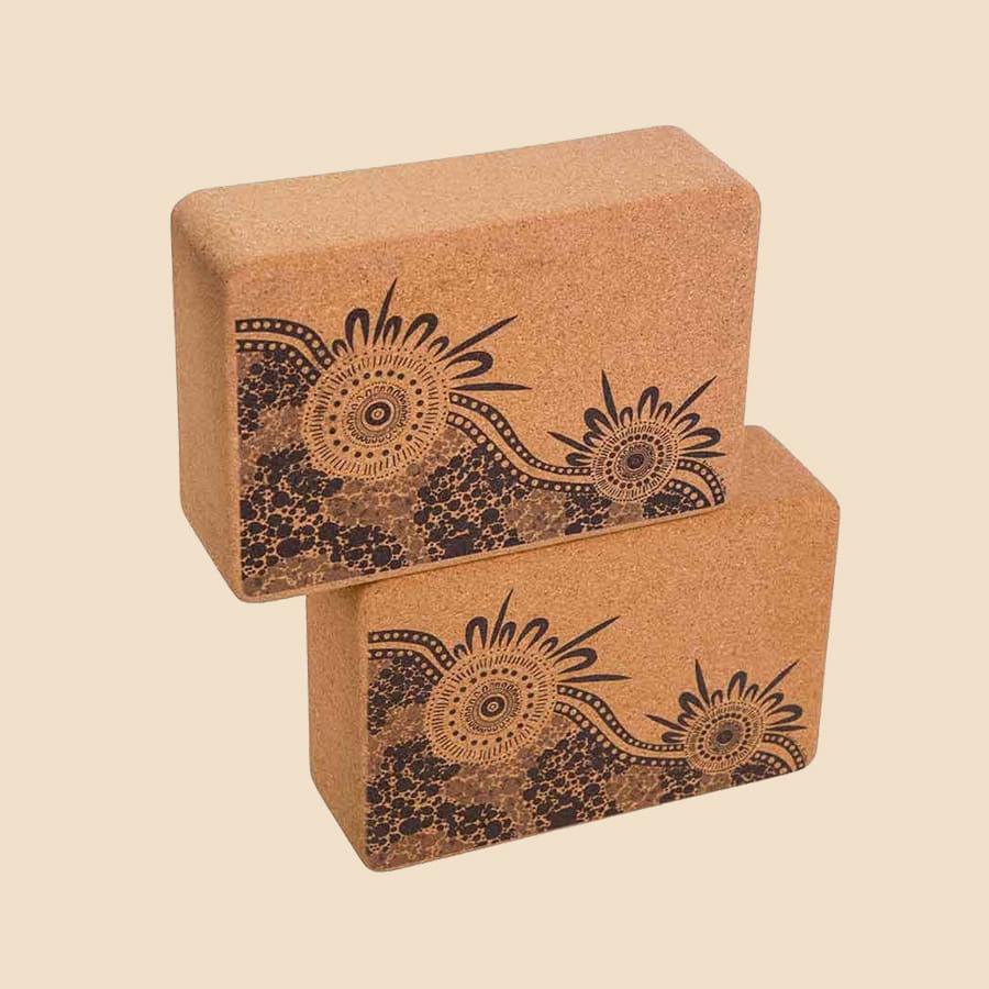 100% Natural Cork Printed Block | River Run | Pair - Zenvibes
