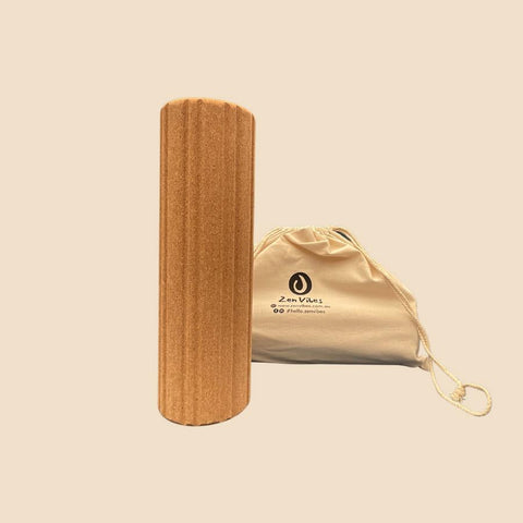 100% Natural Cork Roller | Linear Groove Design | 33 cms x 10 cms - Zenvibes