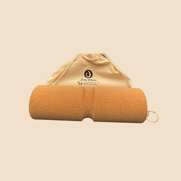 100% Natural Cork Roller | Spinal Stabilization Roller | 33 cms x 10 cms - Zenvibes