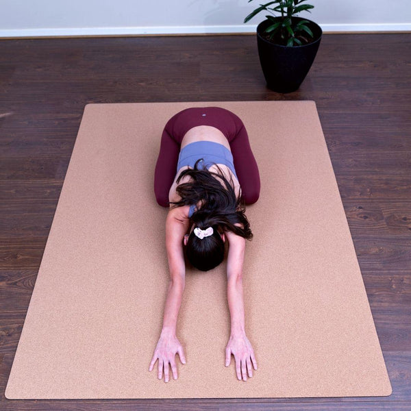 XXLSize Cork YogaMat with Rubber Back | Plain | Rectangle 135cm X 180cm | 4.5mm - Zenvibes