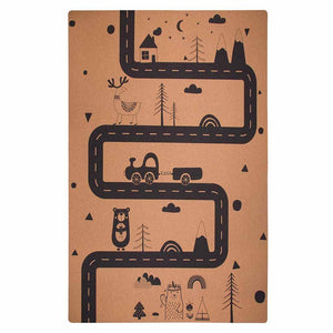 Premium Cork Kids Play Mat | Rectangle 135cm X 180cm | Roads and Tracks Adventure Rug - Zenvibes