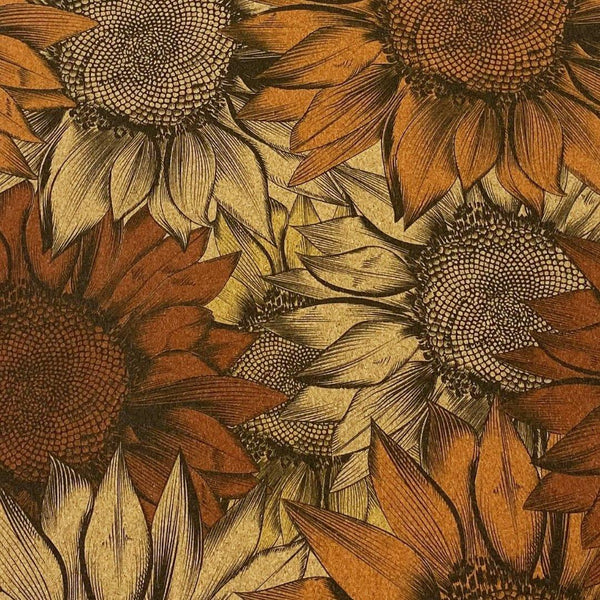 Premium Cork Yoga Mat with Rubber Back | Handdrawn Sunflower | 4.5 mm - Zenvibes