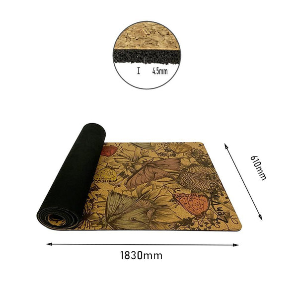 Premium Cork Yoga Mat with Rubber Back | Butterfly Love | 4.5 mm - Zenvibes