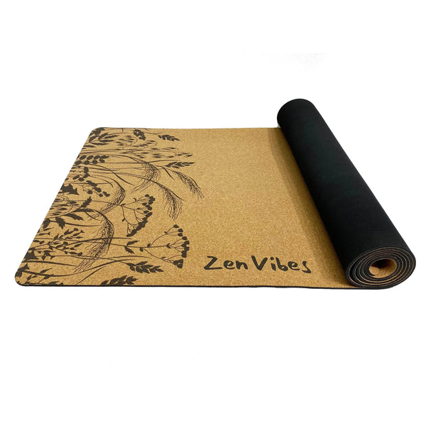 Premium Cork Yoga Mat with Rubber Back | Fearless Tiger | 4.5 mm - Zenvibes