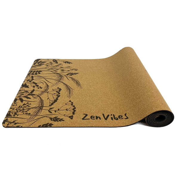 Premium Cork Yoga Mat with Rubber Back | Fearless Tiger | 4.5 mm - Zenvibes
