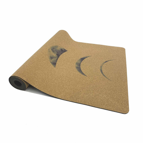 Premium Cork Yoga Mat with Rubber Back | Moon Phase | 4.5 mm - Zenvibes