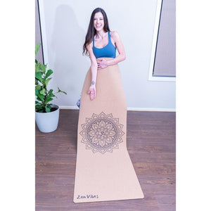Premium Cork Yoga Mat with Rubber Back | Sunflower | 4.5 mm - Zenvibes