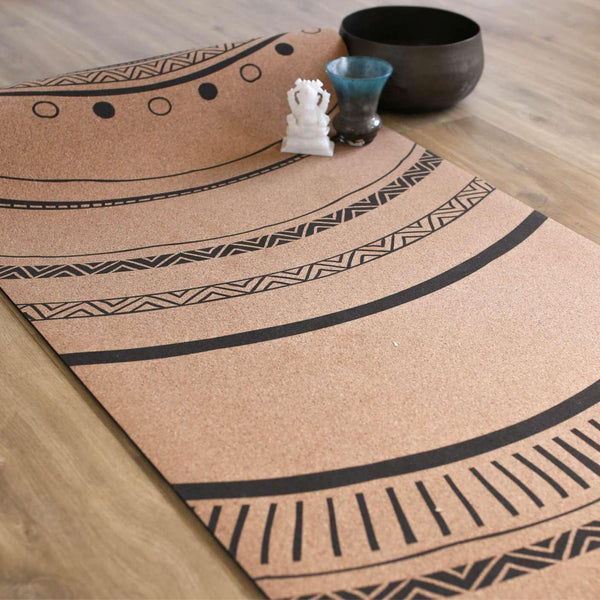 Premium Cork Yoga Mat with Rubber Back | Circles of Light | 4.5 mm - Zenvibes