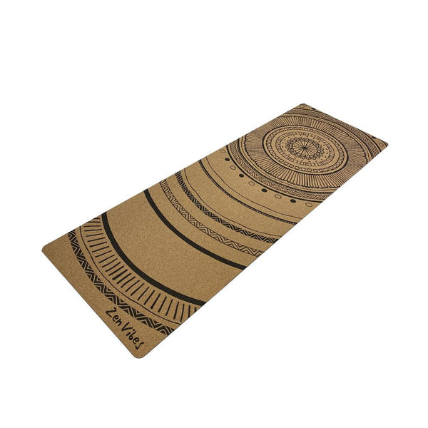 Premium Cork Yoga Mat with Rubber Back | Circles of Light | 4.5 mm - Zenvibes