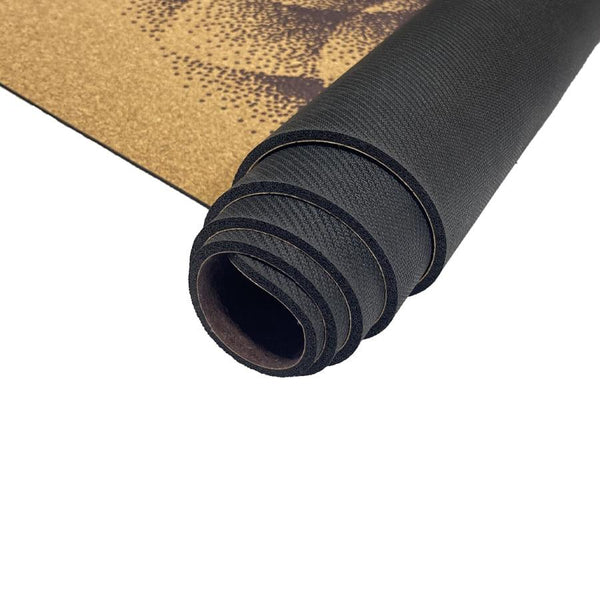 Extra Thick Cork Yoga Mat with Rubber Back + Cotton Bag | Flower Of Life Elements | 7mm - Zenvibes