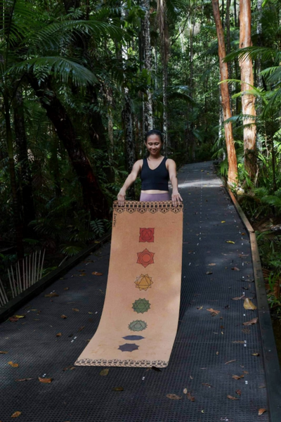 Premium Cork Yoga Mat with Rubber Back | 7- Chakra | 4.5 mm - Zenvibes