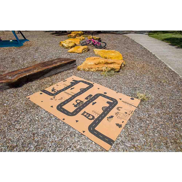 Premium Cork Kids Play Mat | Rectangle 135cm X 180cm | Roads and Tracks Adventure Rug - Zenvibes