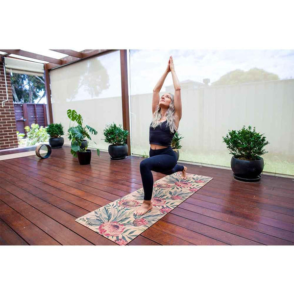 Travel Cork Yoga Mat with Rubber Back | Proteus Aussie Palm | 2mm - Zenvibes